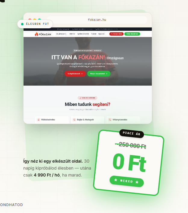 Példa weboldal — Főkazán épületgépészet